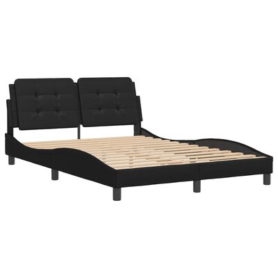 vidaXL Estructura de cama sin colchón cuero sintético negro 120x200 cm