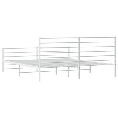 vidaXL Estructura cama sin colchón con estribo metal blanco 180x200 cm