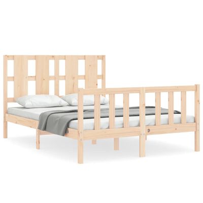 vidaXL Estructura de cama con cabecero madera maciza 140x190 cm