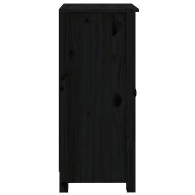 vidaXL Aparadores 2 uds madera maciza de pino negro 39x35x80 cm