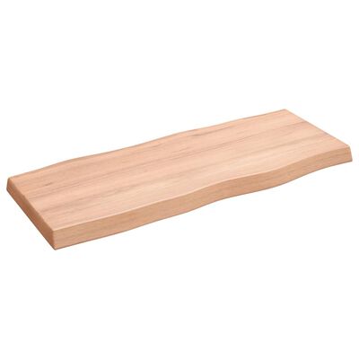 vidaXL Tablero mesa madera tratada borde natural marrón 100x40x(2-6)cm