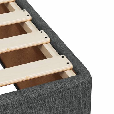 vidaXL Cama box spring individual con colchón tela gris oscuro