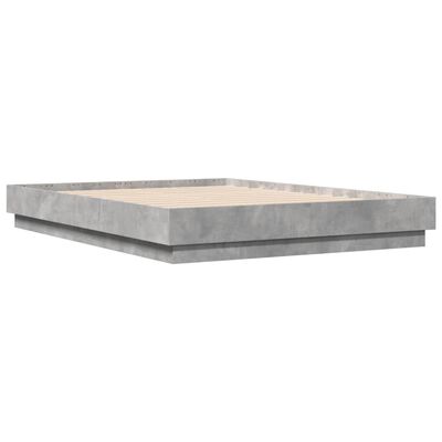 vidaXL Estructura de cama madera de ingeniería gris hormigón 120x190cm