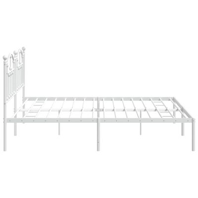 vidaXL Estructura cama sin colchón con cabecero metal blanco 200x200cm