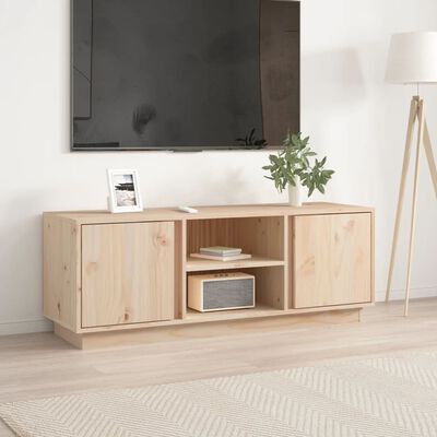 vidaXL Mueble de TV de madera maciza de pino 110x35x40,5 cm