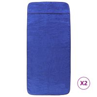 vidaXL Toallas de playa 2 uds tela azul klein 400 g/m² 60x135 cm