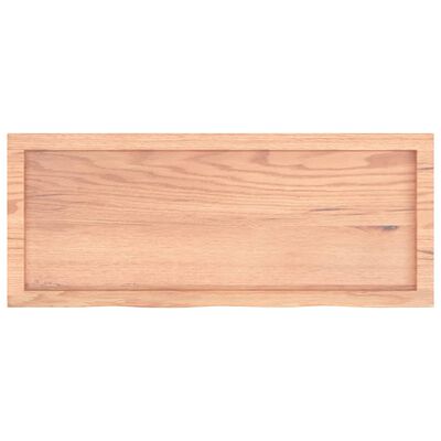 vidaXL Encimera baño madera maciza tratada marrón claro 100x40x(2-4)cm