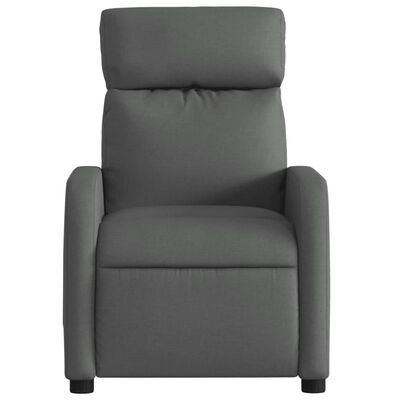 vidaXL Sillón de masaje reclinable de tela gris oscuro