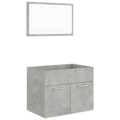 vidaXL Set muebles de baño 2 piezas madera contrachapada gris hormigón