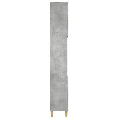 vidaXL Armario de baño madera contrachapada gris hormigón 30x30x190 cm