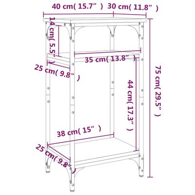 vidaXL Mesa auxiliar madera contrachapada roble Sonoma 40x30x75 cm