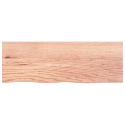 vidaXL Encimera baño madera maciza tratada marrón claro 80x30x(2-6) cm
