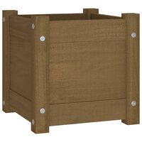 vidaXL Jardinera de madera maciza de pino marrón 31x31x31 cm