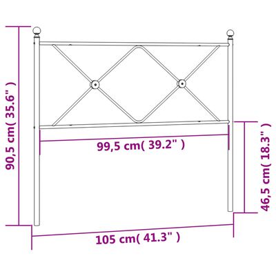 vidaXL Cabecero de metal negro 100 cm