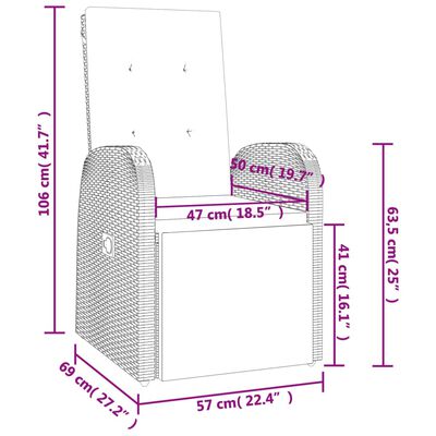 vidaXL Set comedor jardín 7 pzas y cojines ratán sintético gris