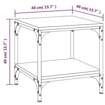 vidaXL Mesas auxiliares 2 uds contrachapada roble Sonoma 40x40x40 cm