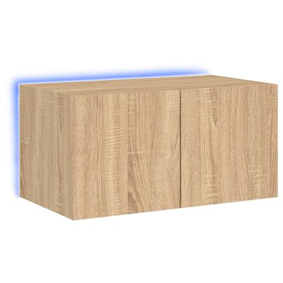 vidaXL Mueble de TV de pared con luces LED roble Sonoma 60x35x31 cm