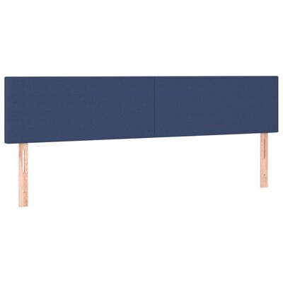 vidaXL Cabecero con LED de tela azul 160x5x78/88 cm