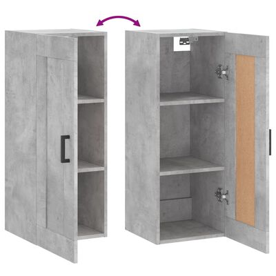 vidaXL Armario de pared madera ingeniería gris hormigón 34,5x34x90 cm