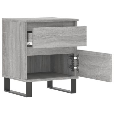 vidaXL Mesita de noche 2 uds madera ingeniería gris Sonoma 40x35x50 cm