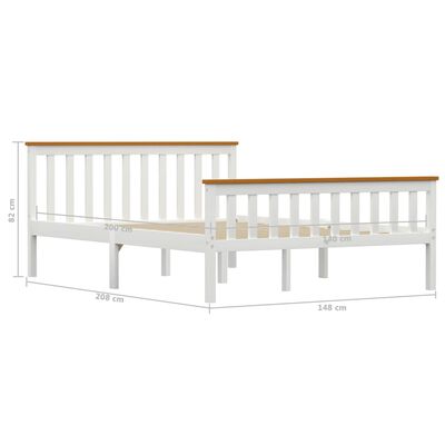 vidaXL Estructura de cama sin colchón madera de pino blanco 140x200 cm