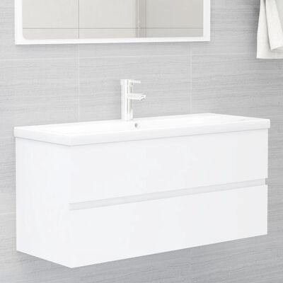 vidaXL Armario para lavabo madera contrachapada blanco 100x38,5x45 cm