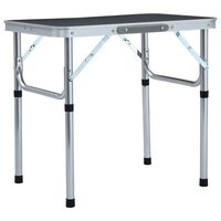 vidaXL Mesa de camping plegable aluminio gris 60x45 cm