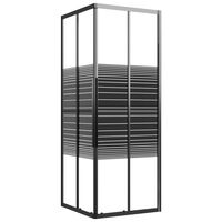 vidaXL Cabina de ducha a rayas ESG negra 80x80x180 cm