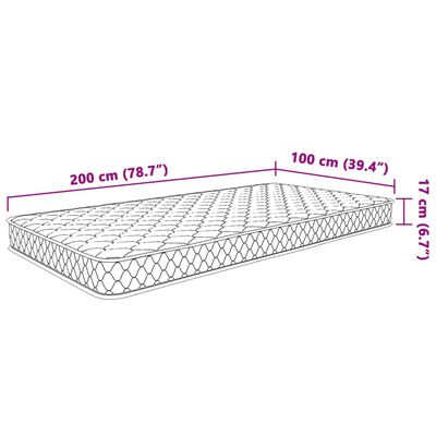 vidaXL Colchón de espuma viscoelástica blanco 100x200x17 cm