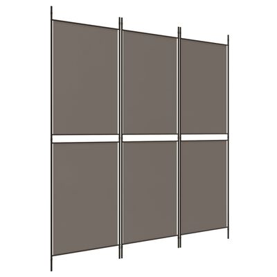 vidaXL Biombo divisor de 3 paneles de tela gris antracita 150x220 cm