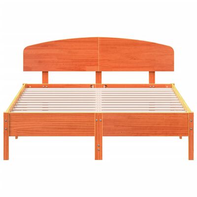 vidaXL Cama sin colchón madera maciza de pino marrón cera 160x200 cm