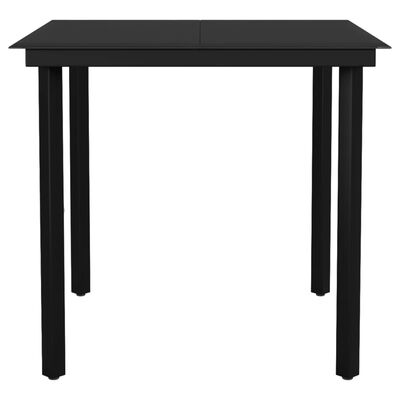 vidaXL Juego de comedor de jardín 3 piezas negro