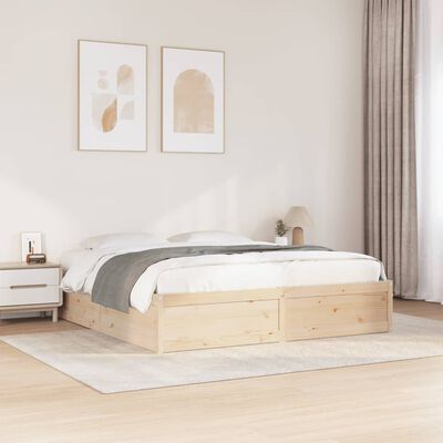 vidaXL Estructura de cama sin colchón madera maciza de pino 180x200 cm