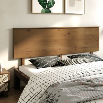 vidaXL Cabecero de cama madera maciza de pino marrón miel 204x6x82,5cm