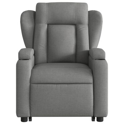 vidaXL Sillón eléctrico reclinable elevable de tela gris oscuro