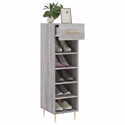 vidaXL Zapatero madera de ingeniería gris Sonoma 30x35x105 cm