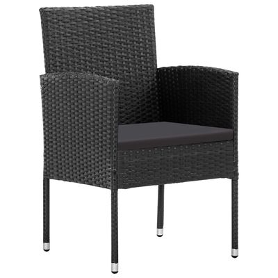 vidaXL Set de muebles jardín 5 pzas con cojines ratán sintético negro