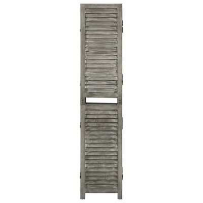 vidaXL Biombo de 5 paneles de madera maciza gris 179x166 cm