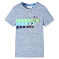 Camiseta infantil de manga corta azul mélange 92