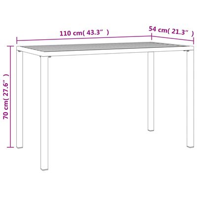 vidaXL Juego de comedor de jardín 2 piezas acero gris antracita