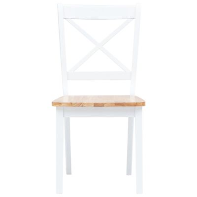 vidaXL Juego de comedor 5 piezas madera maciza de caucho blanco marrón