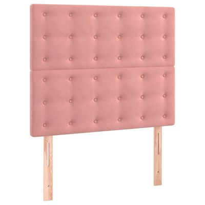 vidaXL Estructura de cama con cabecero de terciopelo rosa 100x200 cm