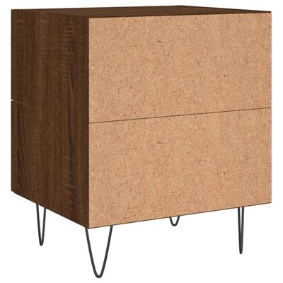 vidaXL Mesita noche 2 uds madera ingeniería marrón roble 40x35x47,5 cm