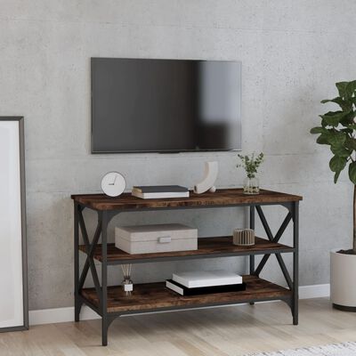 vidaXL Mueble para TV madera contrachapada roble ahumado 80x40x50 cm