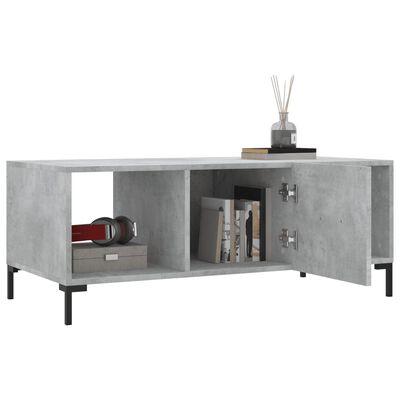 vidaXL Mesa de centro madera contrachapada gris hormigón 102x50x40 cm