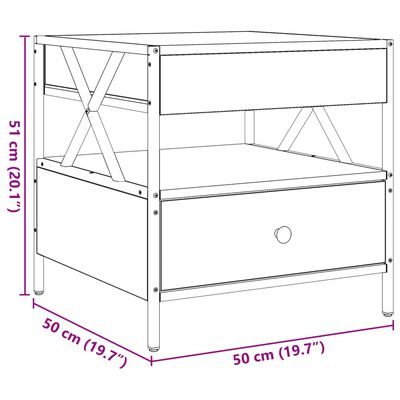 vidaXL Mesa de centro con Infinity LED gris Sonoma 50x50x51 cm