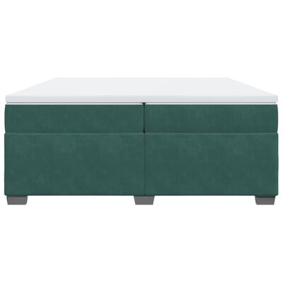 vidaXL Cama box spring con colchón terciopelo verde oscuro 200x200 cm