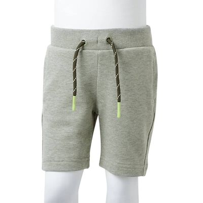 Pantalones cortos infantiles con cordón caqui claro mélange 128