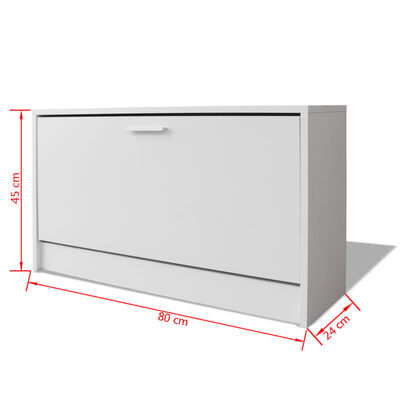 vidaXL Banco zapatero blanco 80x24x45 cm