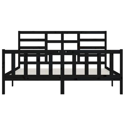 vidaXL Estructura de cama de madera maciza de pino negra 200x200 cm